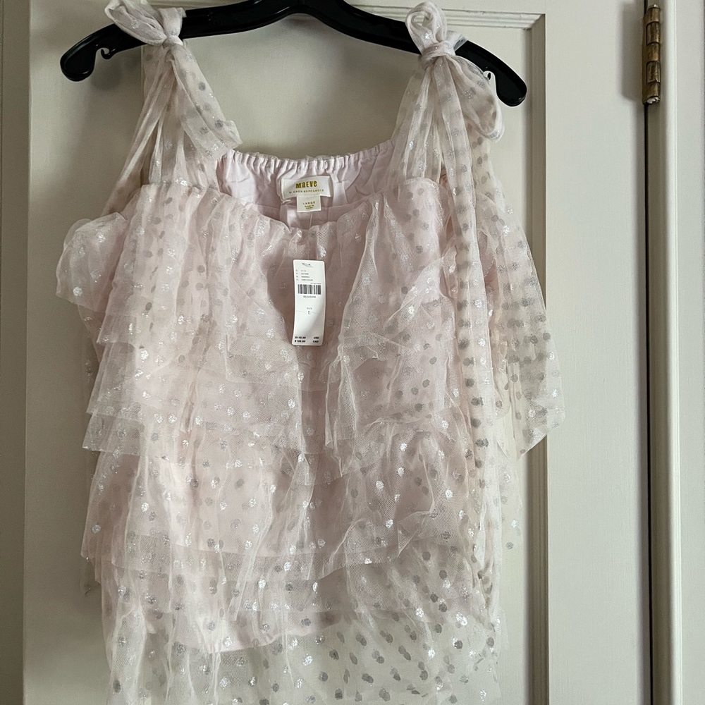 NWT, Anthropologie boho, tulle top.
